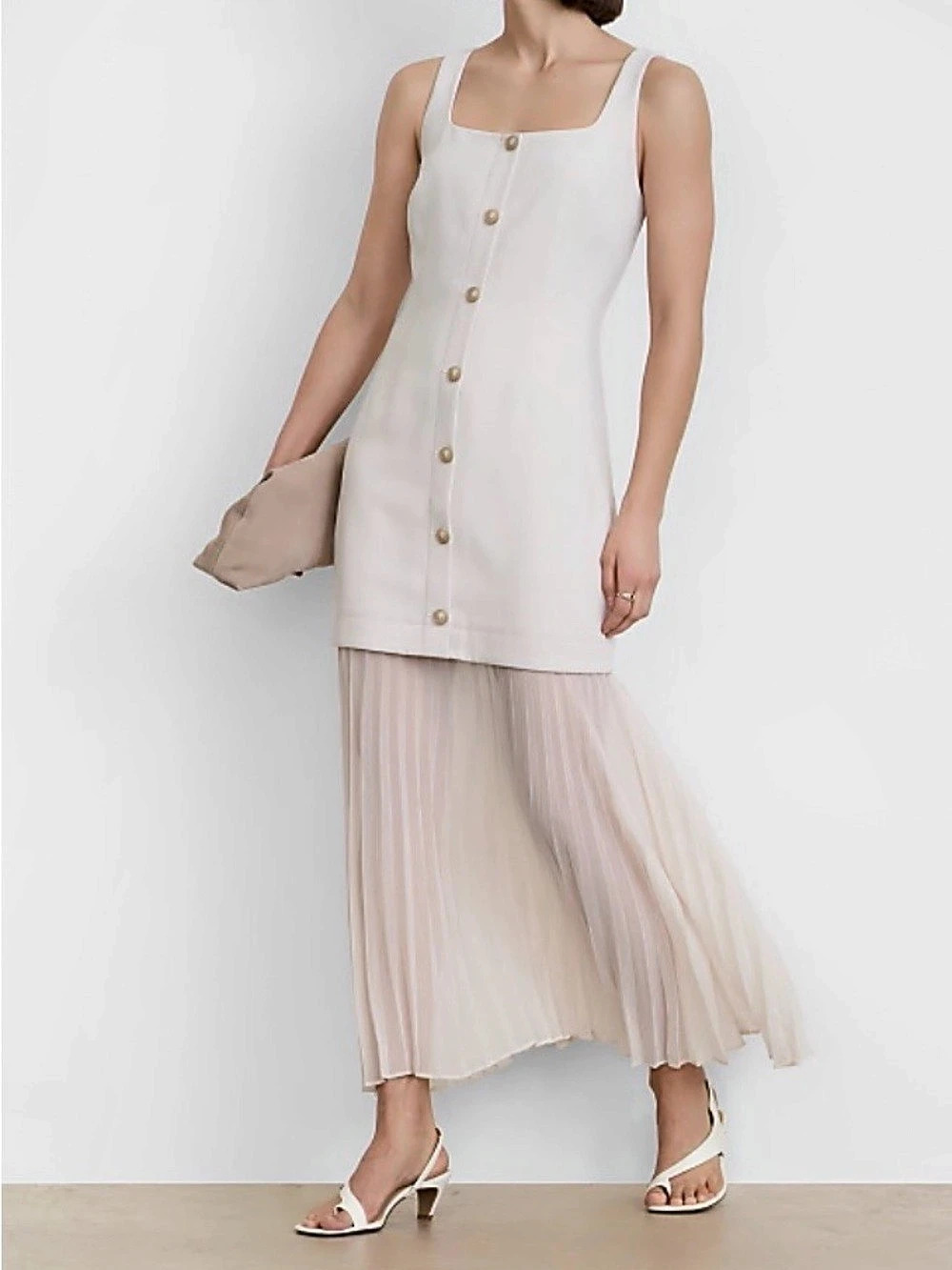 Sleeveless Maxi Dress in White Clay Like New